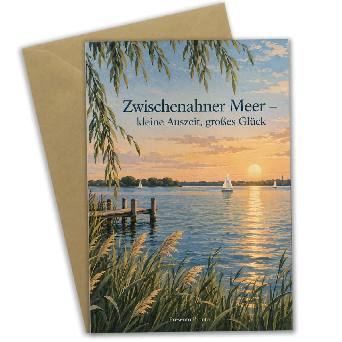 Entspannte Grußkarte vom Zwischenahner Meer mit Segelbooten