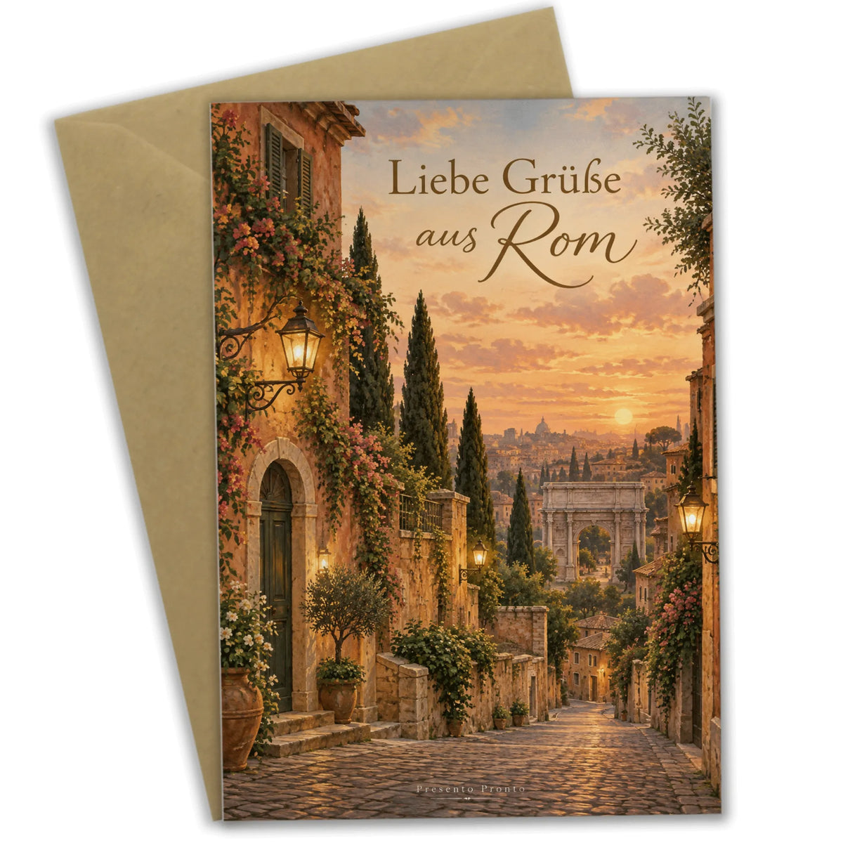 Romantische Grußkarte aus Rom für Urlaubsgrüße