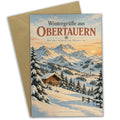 Stimmungsvolle Wintergrußkarte aus Obertauern mit Alpenhütte