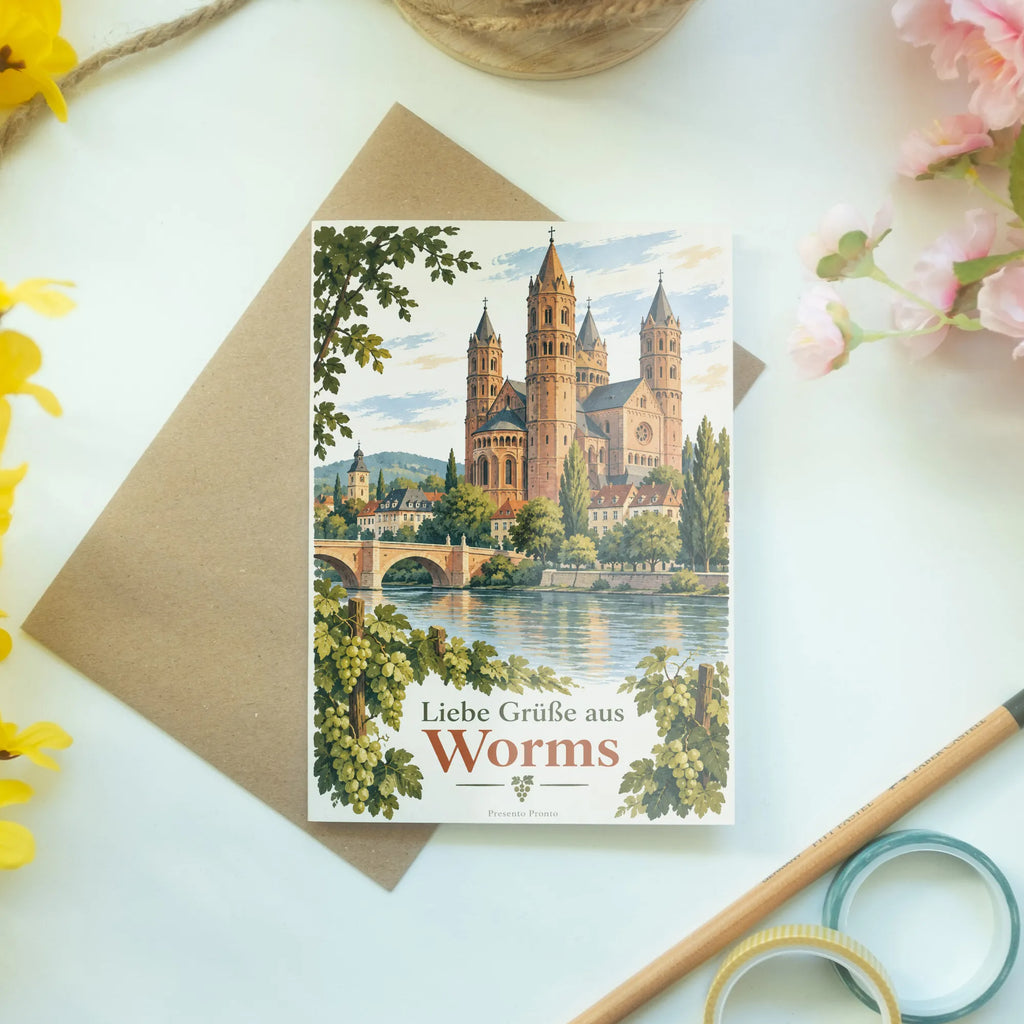 Herzliche Grußkarte aus Worms mit Wormser Dom|p:2023429|h:592be35a7510b9e7e97d5f8a648592f6