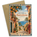 Sonnige Grußkarte aus Barcelona für Urlaubsgrüße
