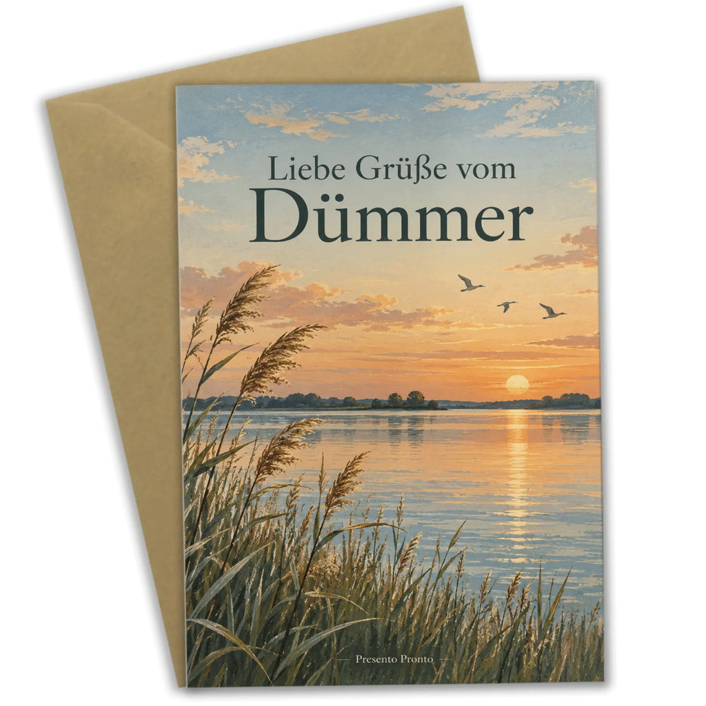 Herzliche Grußkarte vom Dümmer mit Seenlandschaft bei Sonnenuntergang|p:2023437|h:ebe547ce8224b48e762425ffc3e61d51