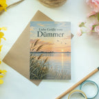 Herzliche Grußkarte vom Dümmer mit Seenlandschaft bei Sonnenuntergang|p:2023437|h:52c50663c3ccc5962de330d7a3b851eb