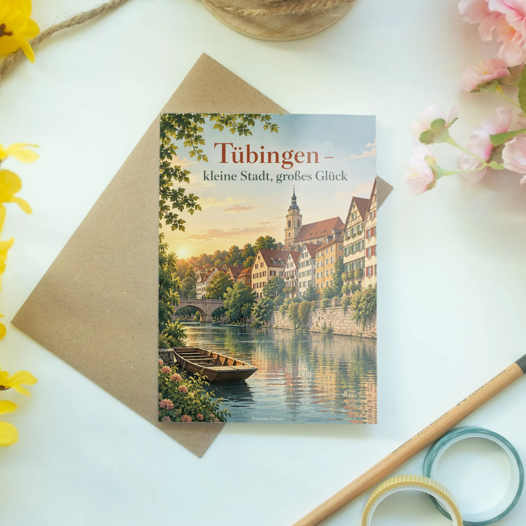 Herzliche Grußkarte aus Tübingen mit Stocherkahn|p:2023439|h:34515f3652c8f977a796d92cbc9aefa5