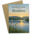Herzliche Grußkarte vom Bostalsee mit Sonnenaufgang|p:2023440|h:3f8cf68a0250dd9f35d227ab186ccd49