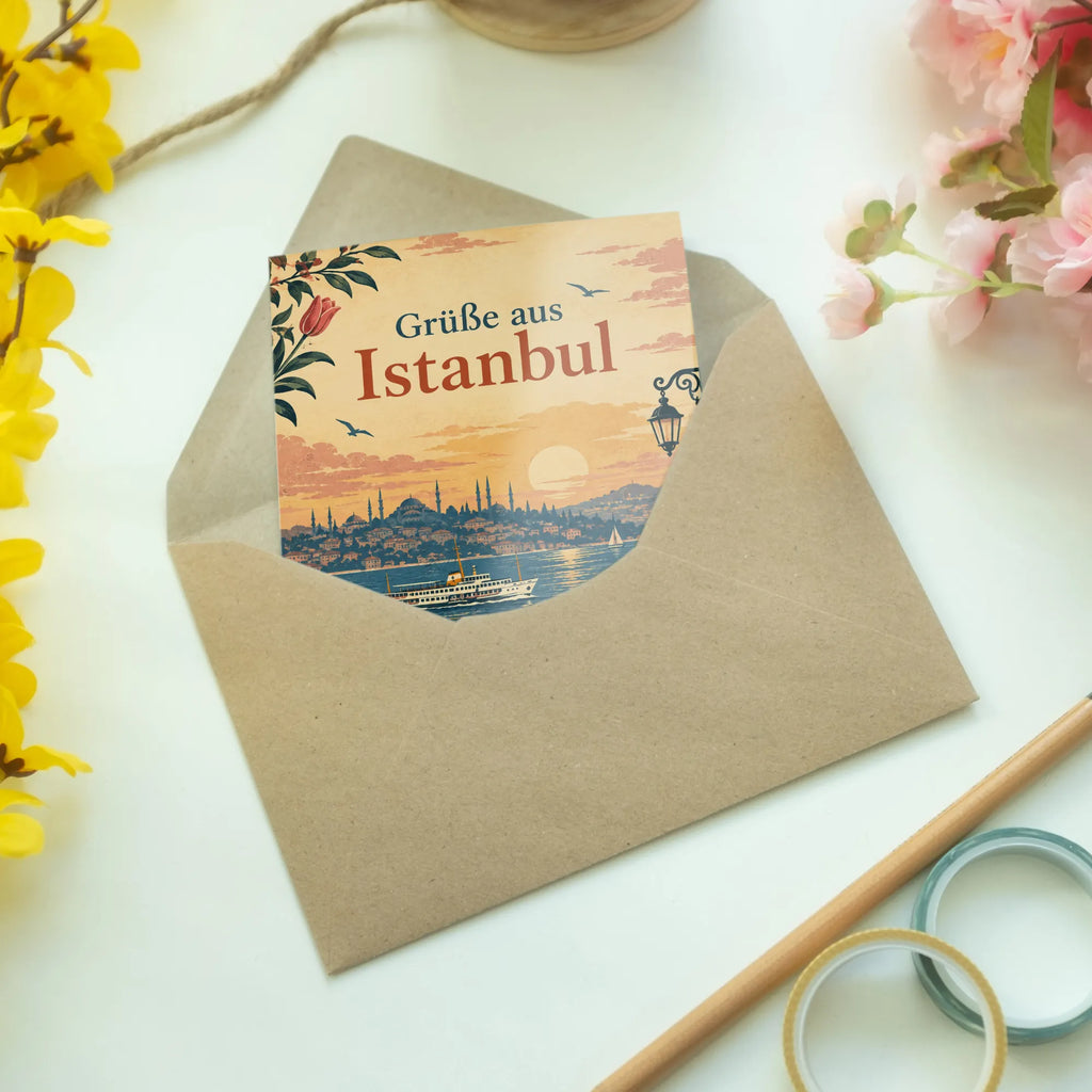 Elegante Grußkarte aus Istanbul mit Bosporusfähre|p:2023444|h:07a09ccc82404034b7641edc25d8087f