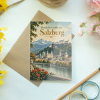 Herzliche Grußkarte aus Salzburg mit Festung Hohensalzburg|p:2023459|h:3a048a40123033c555bf05da5f85535c