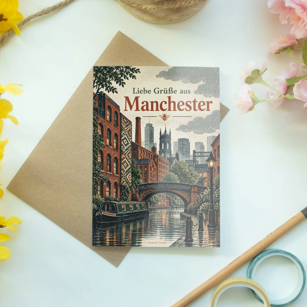 Herzliche Grußkarte aus Manchester für Urlaubsgrüße mit Kanal|p:2023463|h:741e6fd3861e341a82df96750cb42d40