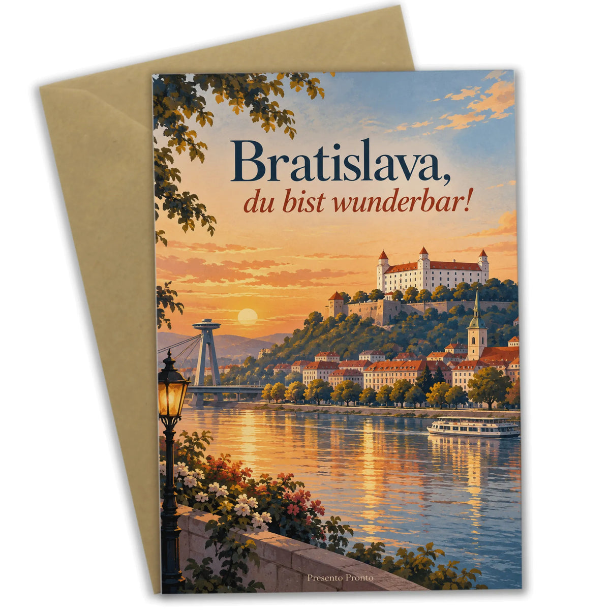 Herzliche Bratislava Grußkarte für Liebhaber mit Burgblick