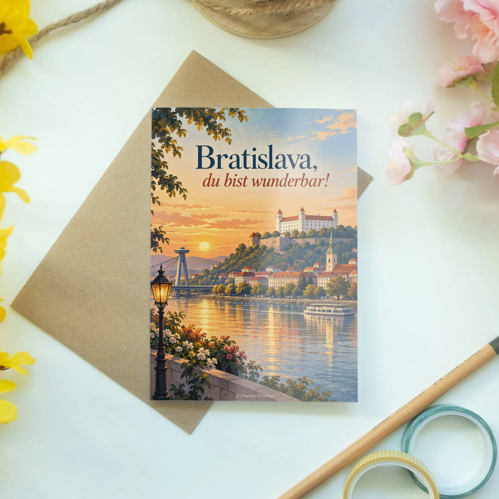 Herzliche Bratislava Grußkarte für Liebhaber mit Burgblick|p:2023467|h:852cf337f4861b181fd93e99138f2cbe