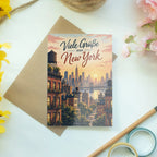 Herzliche Grußkarte aus New York mit Skyline zur goldenen Stunde|p:2023470|h:1dbde81332c55627b0c119b1aec796d1