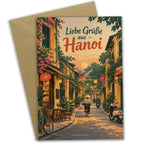 Herzliche Grußkarte aus Hanoi mit Straßenszene|p:2023476|h:467e2bc9587082b0b076991d406c269c