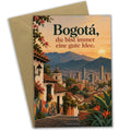 Elegante Bogotá Reisegrüße mit Skyline zur goldenen Stunde