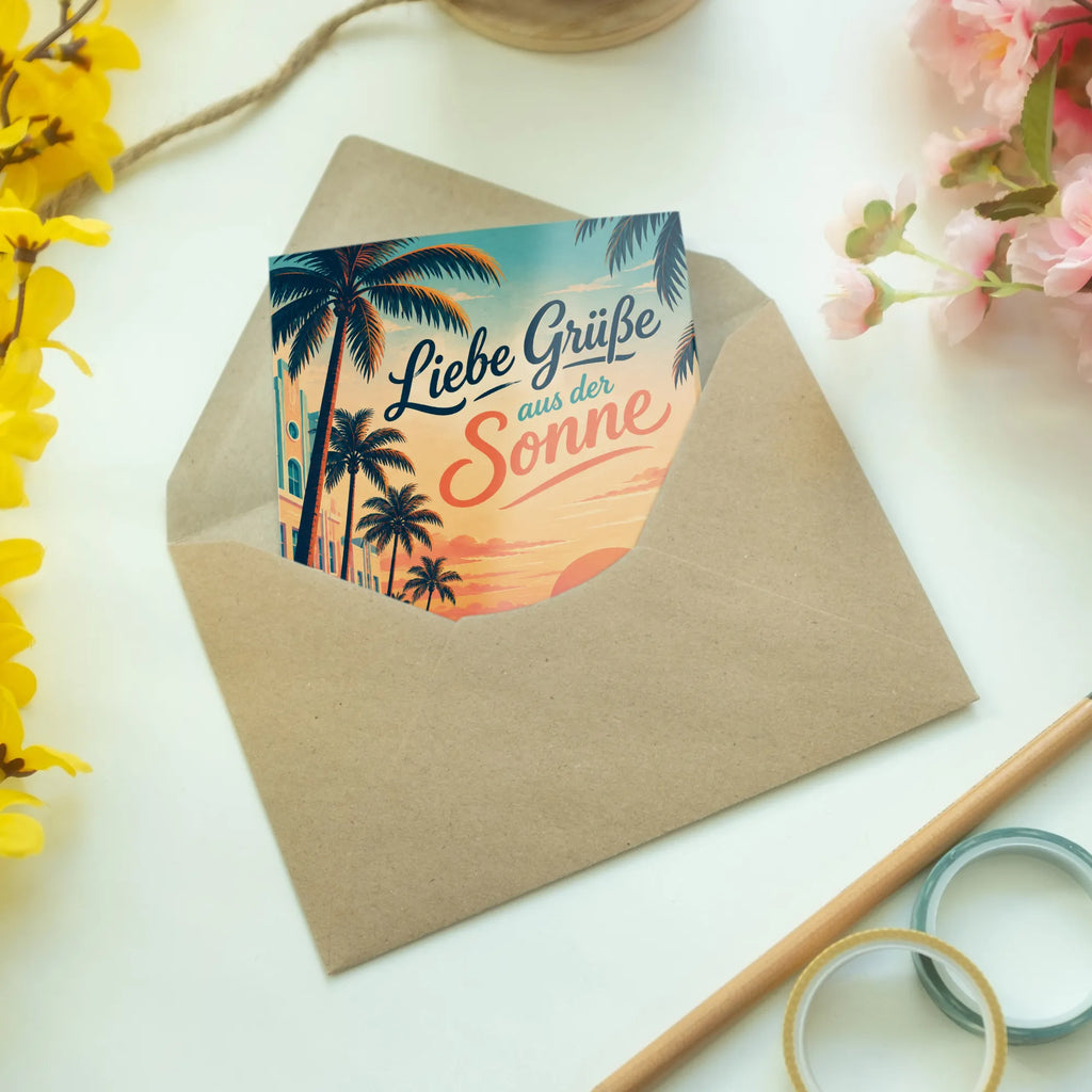 Sommerliche Grußkarte Miami mit Palmen am Meer|p:2023488|h:a398e2c0d5c92ca2e9a7f2e68b3b32d0