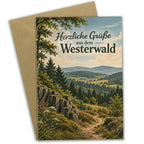 Herzliche Grußkarte aus dem Westerwald mit Waldhügeln|p:2023489|h:d0854d4dc56da3d14c7065b083630033