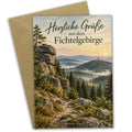 Herzliche Urlaubsgrüße aus dem Fichtelgebirge mit Fichtenwald