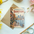 Herzliche Grußkarte aus Boston mit Hafen und Stadtsilhouette|p:2023492|h:d22cb84ae6e5ee8bf8d9ccbbf96acd79