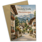 Herzliche Grußkarte aus Oberammergau für Urlaubsgrüße mit Alpendorf|p:2023494|h:3cdddadec73f773db5bf873b3fffb4f0