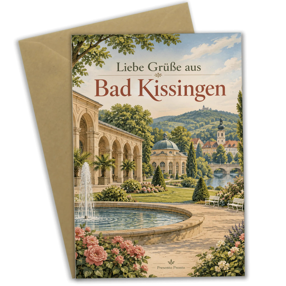 Herzliche Grußkarte für Urlaubsgrüße aus Bad Kissingen