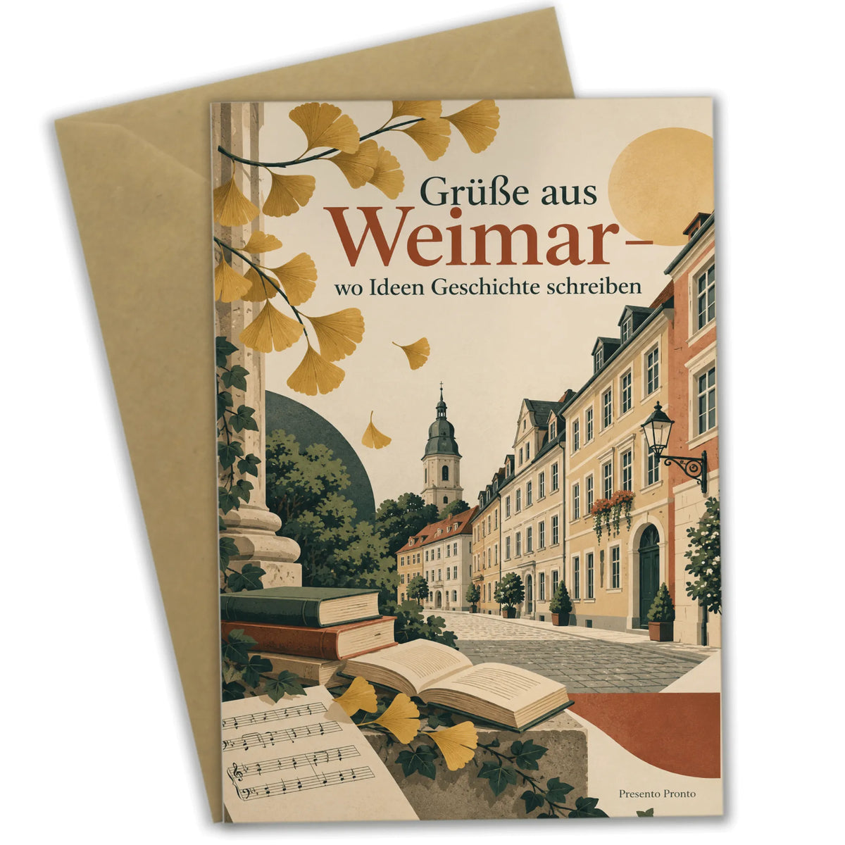 Elegante Grußkarte aus Weimar mit historischer Altstadt