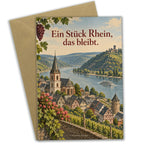 Nostalgische Grußkarte aus Bacharach mit Fachwerkhäusern am Rhein|p:2023509|h:c2638439157dbd5a7aa0202f9857ed3a