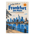 Lustige Grüße aus Frankfurt am Main Postkarte mit Skyline