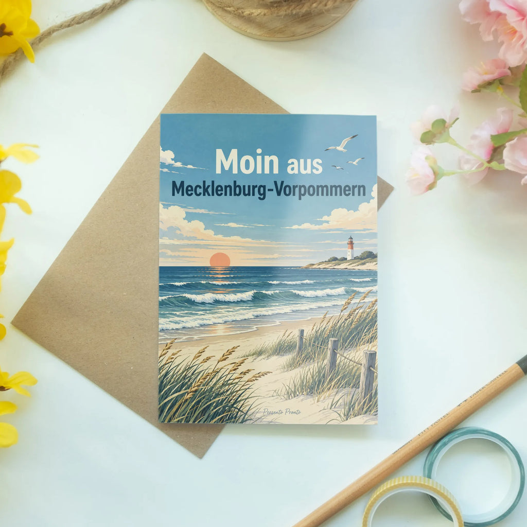 Herzliche Grußkarte aus Mecklenburg-Vorpommern mit Leuchtturm|p:2023523|h:8a8e9294e5637d24c2ad7c4797f487c8
