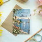 Herzliche Grußkarte aus Lindau mit Seepanorama|p:2023525|h:487bea0d34d0b9c68f96802817bb66e6