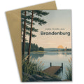 Herzliche Grußkarte aus Brandenburg mit Seenlandschaft