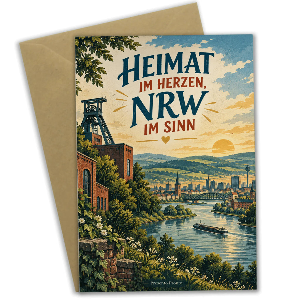 Nostalgische Grußkarte für Nordrhein-Westfalen mit Förderturm|p:2023533|h:c080b51fa03f3d0c1c7786e155dccfba