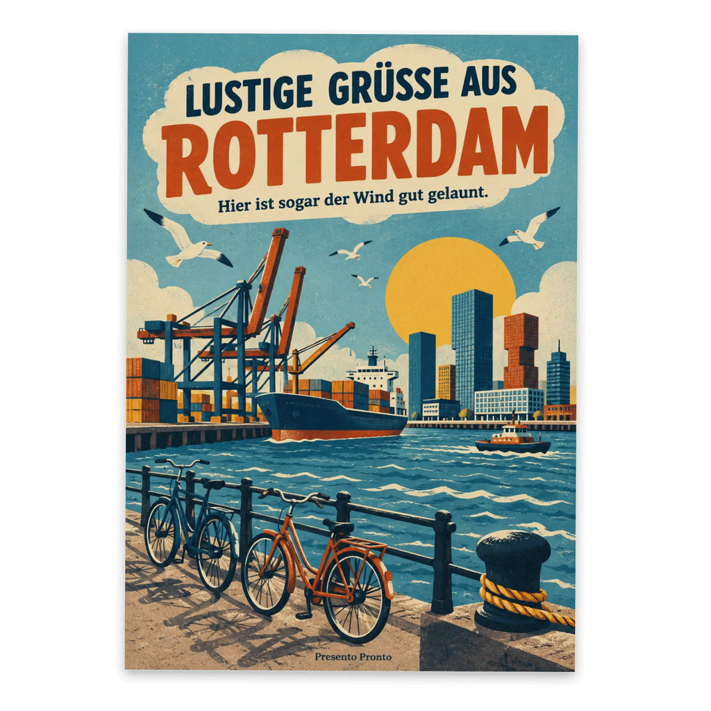 Lustige Grüße aus Rotterdam Postkarte mit Hafenkränen|p:2023546|h:6866db0f9c143cc41bae8356805c52dc