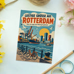 Lustige Grüße aus Rotterdam Postkarte mit Hafenkränen|p:2023546|h:19986d7922429d3845ec2f01a70dde10