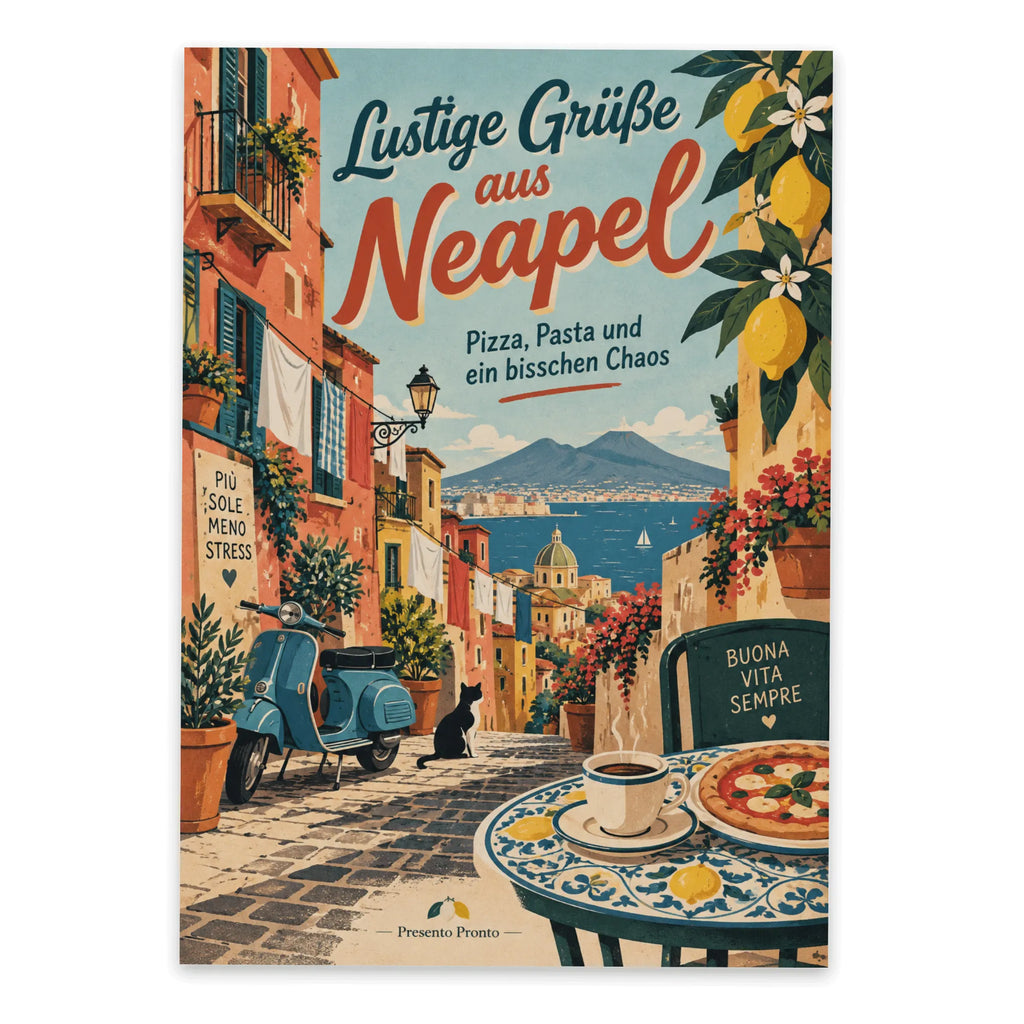 Lustige Grüße aus Neapel Postkarte mit Vesuv|p:2023550|h:3e13568981c6079ca26a6d37ebb4f791