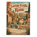 Lustige Grüße aus Rom Postkarte mit Motorroller