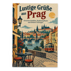 Lustige Grüße aus Prag Postkarte mit Straßenbahn|p:2023562|h:d06791dca24146388d55c2d23c5c3c3d