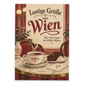 Lustige Grüße aus Wien Postkarte mit Kaffeetasse