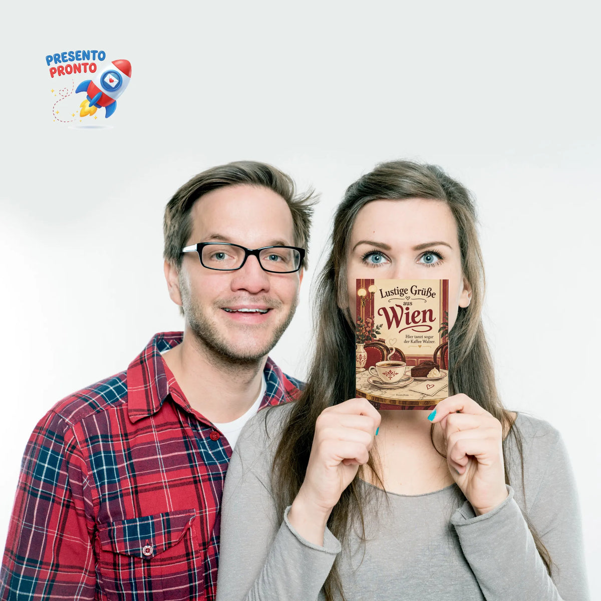 Lustige Grüße aus Wien Postkarte mit Kaffeetasse