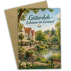 Herzliche Grußkarte für Fans aus Gütersloh mit Fachwerk|p:2023567|h:f37f24839562136664fef667d49fea71