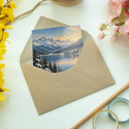 Elegante St. Moritz Grußkarte mit winterlichem Bergsee|p:2023568|h:6f627cd0db7c50504a975768e824dd06