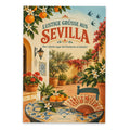 Lustige Grüße aus Sevilla Postkarte mit Innenhof