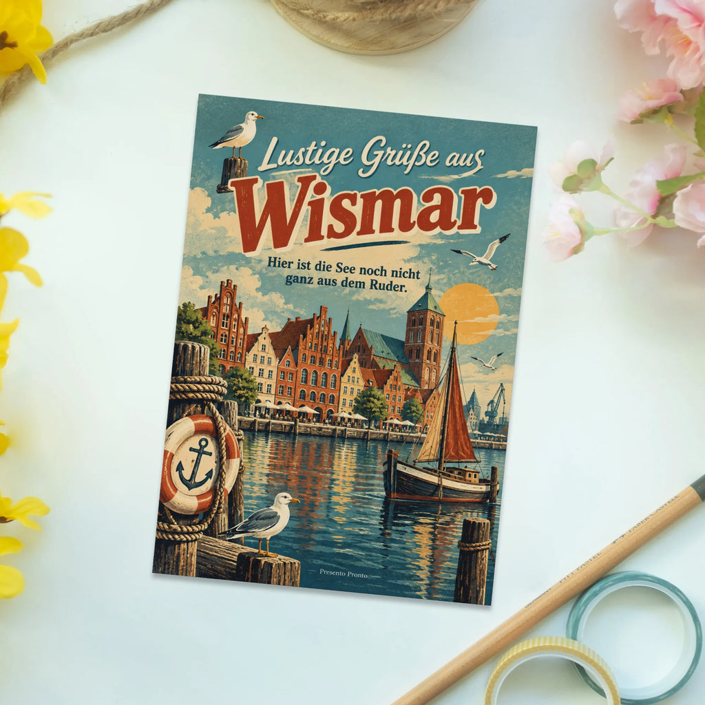 Lustige Grüße aus Wismar mit nostalgischem Hafen|p:2023599|h:49fe75aa81ef6262cb0e4cec0d1cfcd1