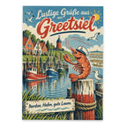 Lustige Grüße aus Greetsiel Postkarte mit Garnele|p:2023605|h:39ae5fd61e7b9c8f36699029f73d7d35