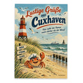 Lustige Grüße aus Cuxhaven Postkarte mit Leuchtturm