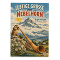 Lustige Grüße vom Nebelhorn Postkarte für Bergurlaub