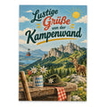 Lustige Grüße von der Kampenwand Postkarte mit Seilbahn