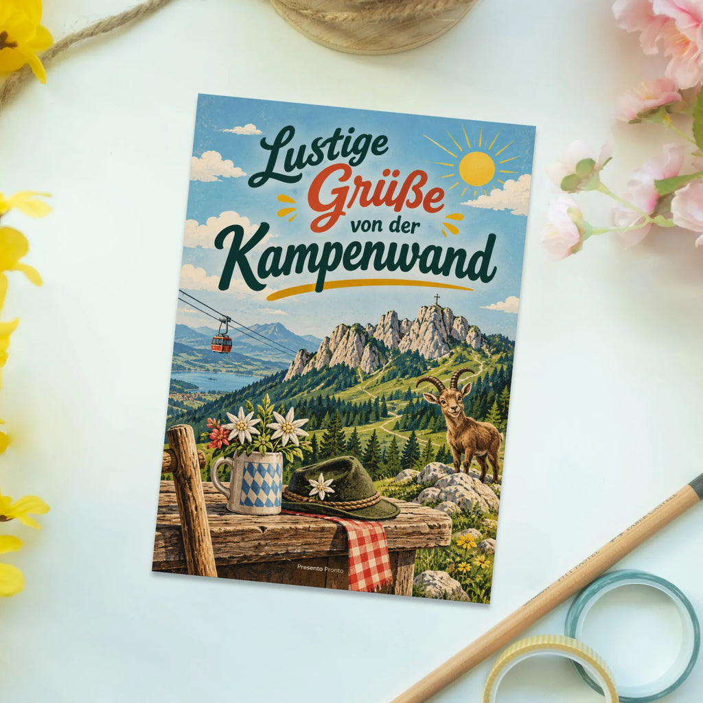 Lustige Grüße von der Kampenwand Postkarte mit Seilbahn|p:2023609|h:a8e6d33441c63ca12c487dcd80fcdc5b