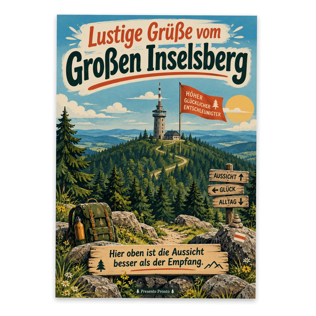 Lustige Grüße vom Großen Inselsberg Postkarte für Wanderer|p:2023610|h:3beec89dc691032033e64836c90977ba