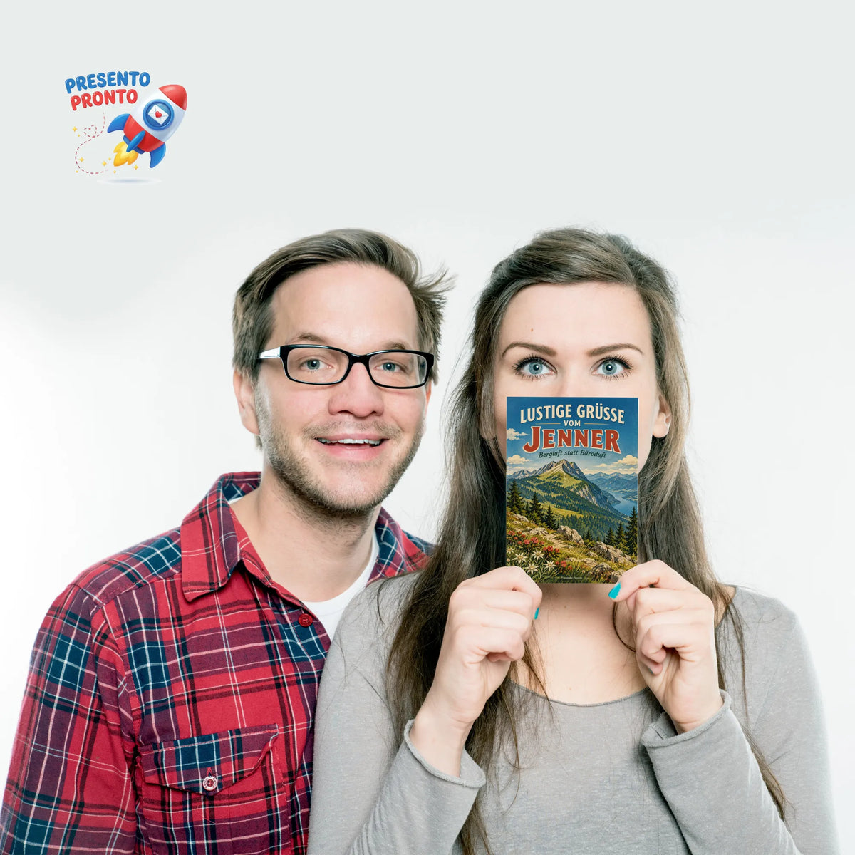 Lustige Grüße vom Jenner Postkarte mit Bergwiesen