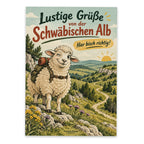 Lustige Grüße von der Schwäbischen Alb mit frechem Schaf|p:2023635|h:001830a91a7da1efd02996dd070bbf4b