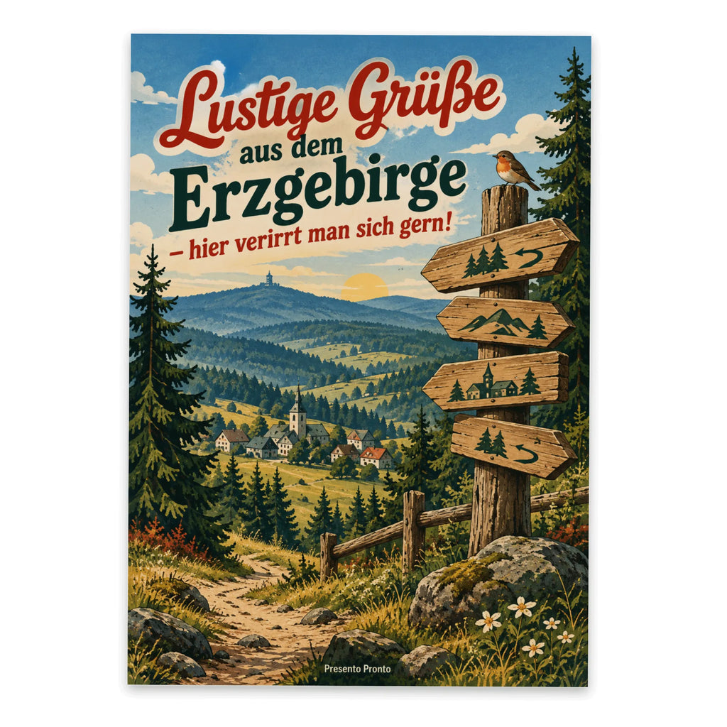 Lustige Grüße aus dem Erzgebirge Postkarte mit Wegweiser|p:2023636|h:e358ee29dd3e441499f1555da4d8e9ea